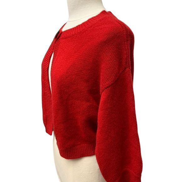 VINCE Cashmere Scoop Neck Sweater Red Cardigan size Large - Picture 6 of 15